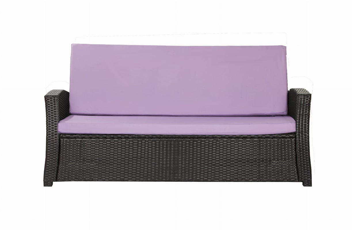 Komplet poduszkek na sofę rattanową 110x50x50cm Fioletowa Zestaw poduszek na meble ogrodowe technorattan zdejemowany pokrowiec