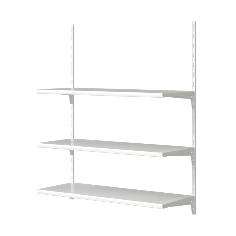 SPACEO - Półka ścienna - Konsola / regał - 3 półki - wys. 100 x szer. 80 x gł. 30 cm - maks. 60 kg - biały