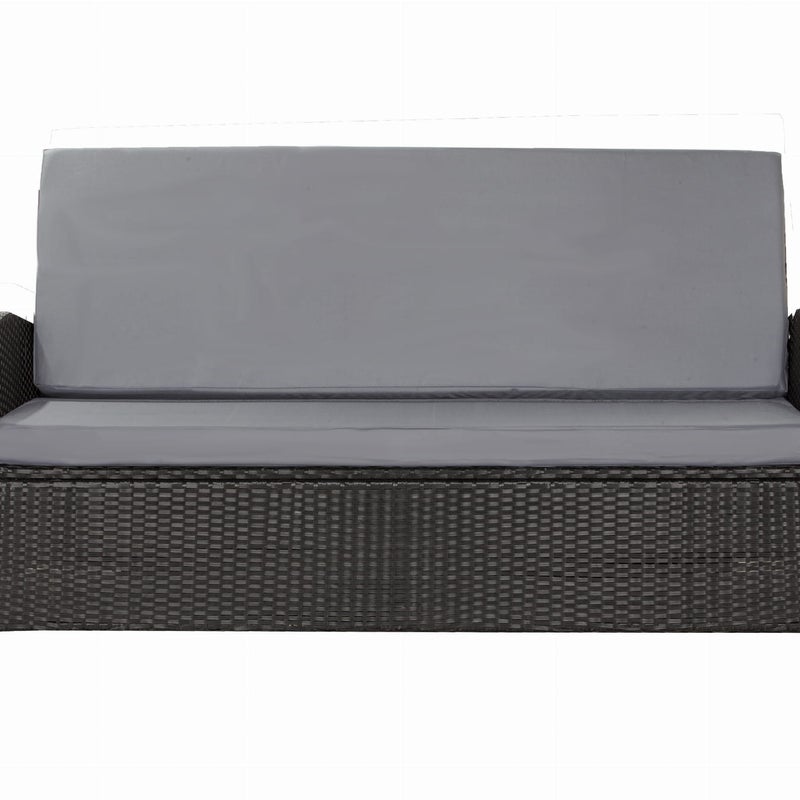 Komplet poduszkek na sofę rattanową 120x50x50cm Szara Zestaw poduszek na meble ogrodowe technorattan poduszki na meble zdejemowany pokrowiec