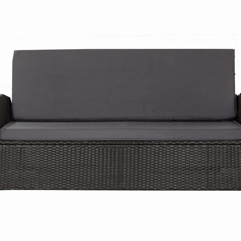 Komplet poduszkek na sofę rattanową 110x50x50cm Antracytowa Zestaw poduszek na meble ogrodowe technorattan zdejemowany pokrowiec