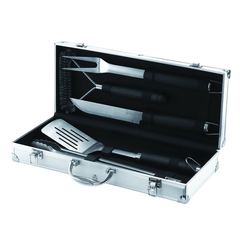 NATERIAL - Zestaw 5 akcesoriów do grillowania - Stal nierdzewna - Ergonomiczny uchwyt - H.46 cm