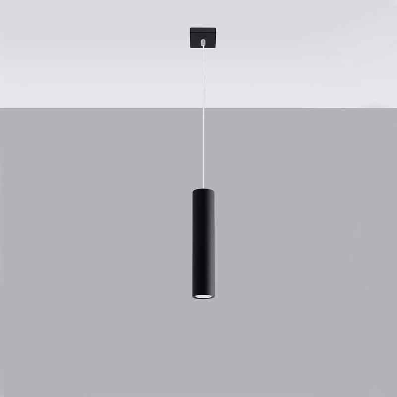 Lampa wisząca LAGOS 1 czarna, nowoczesna - 8x8x100cm Sollux