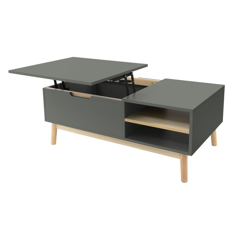 Stolik kawowy z regulowana wysokoscia blatu Stolik do salonu MDF 100x56x40 cm