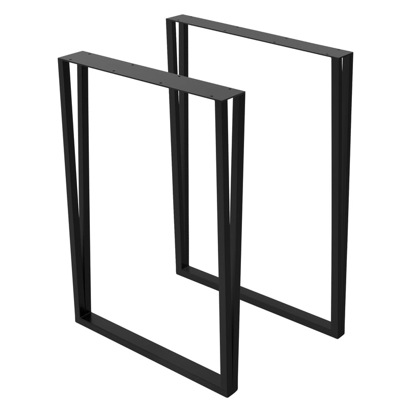 ML-Design 2 nogi do stołu 50xH71,5 cm prostokątne stal malowana proszkowo na czarno industrialny design rama do stołu/biurka metalowe nogi do mebli