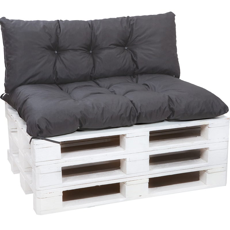 Zestaw poduszek na palety ogrodowe 120x50 Siedzisko-Oparcie 120x50cm poduszki na palety Antracyt poduszki na palety ogrodowe poduszki na meble