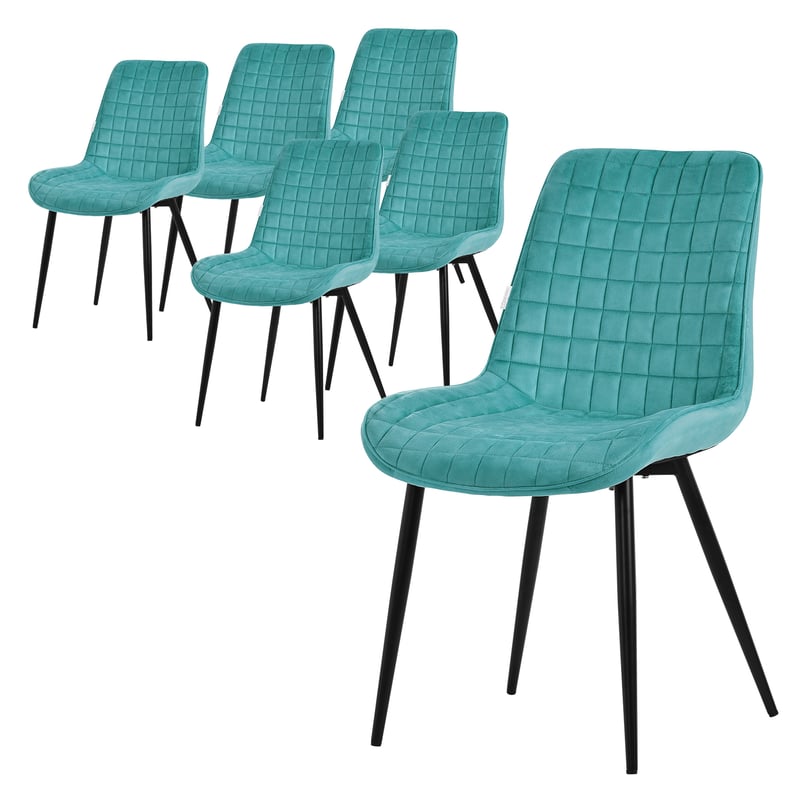 ML-Design zestaw 6 krzesel do jadalni, benzyna, aksamitne siedzisko z czarnymi metalowymi nogami, krzesla kuchenne z oparciem, krzesla do salonu,