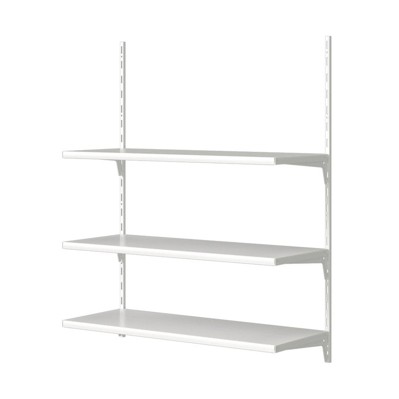SPACEO - Półka ścienna - Konsola / regał - 3 półki - wys. 100 x szer. 80 x gł. 30 cm - maks. 60 kg - biały
