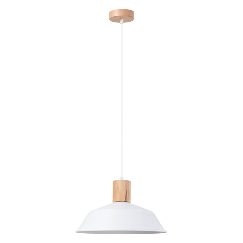 Lampa wisząca FANO biała, skandynawska - 34x34x120cm Sollux