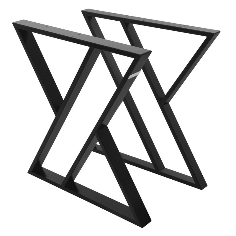ML-Design 2 nogi do stołu 69xH72cm stal malowana proszkowo czarne w kształcie litery X industrialny design rama stołu biurka solidna konstrukcja