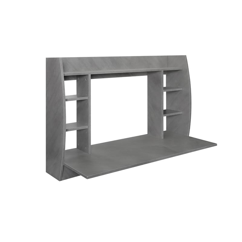 ML-Design Biurko Scienne W Kolorze Szarego Betonu, 110x75x48 Cm, Biurko Wiszace Z Solidnym Elementem Pólkowym I Pojemnymi Przegródkami, Stolik Scienny