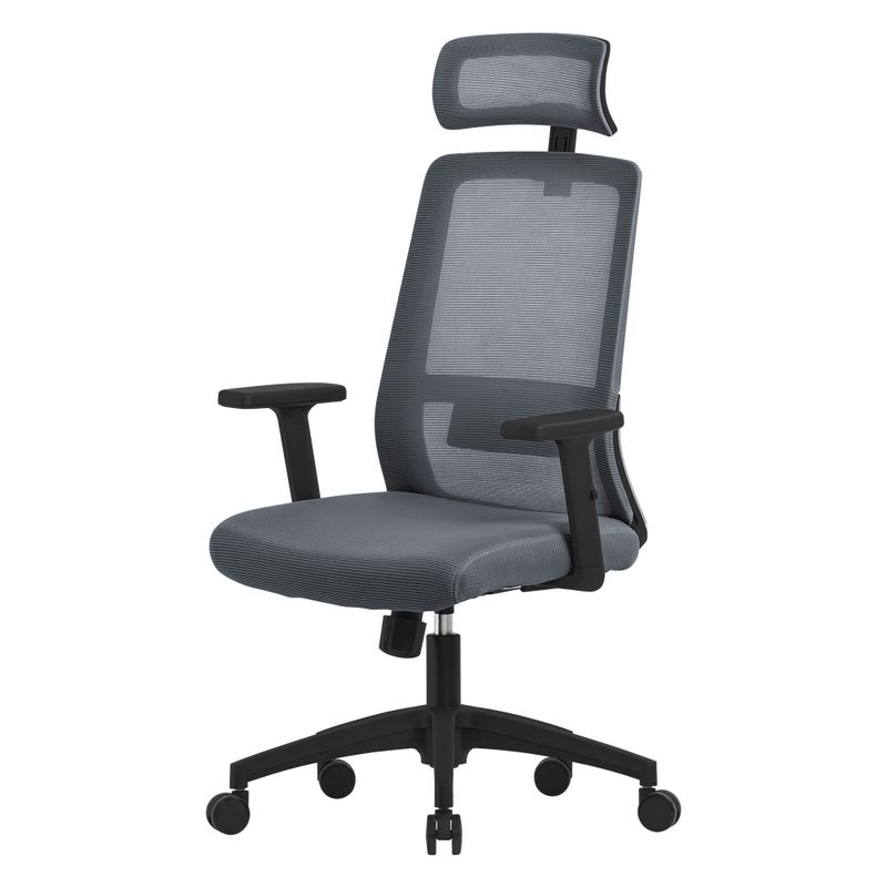 Krzeslo biurowe Ergonomiczne krzeslo obrotowe szare Krzeslo do biurka Krzeslo ko