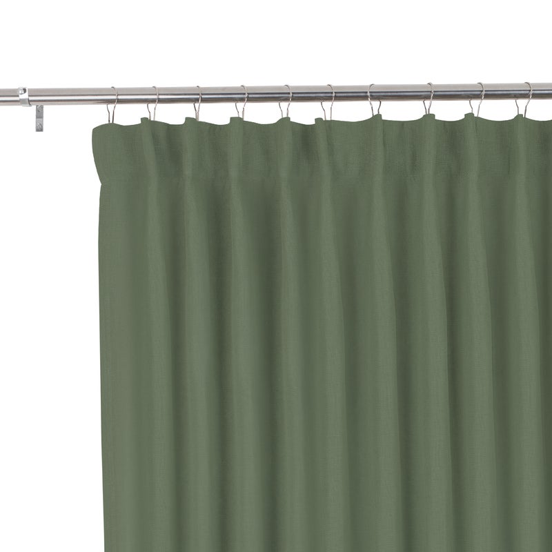 Zasłona zaciemniająca LENAYA - szer. 200 x wys. 280 cm - len - zielony - INSPIRE