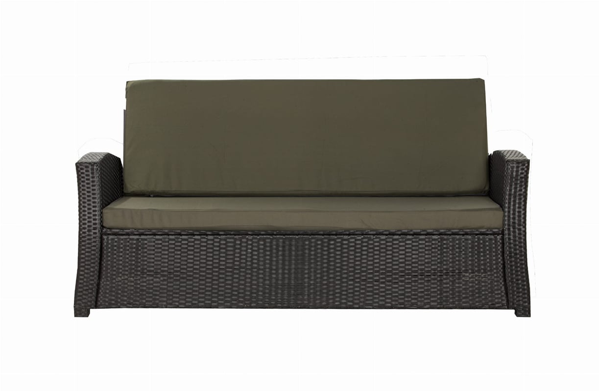 Komplet poduszkek na sofę rattanową 100x60x50cm Zielona Zestaw poduszek na meble ogrodowe technorattan zdejemowany pokrowiec