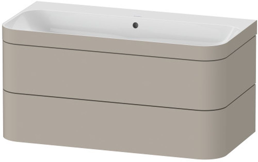 Duravit Happy D.2 umywalka z szafką 97,5 cm szarą HP4638N6060