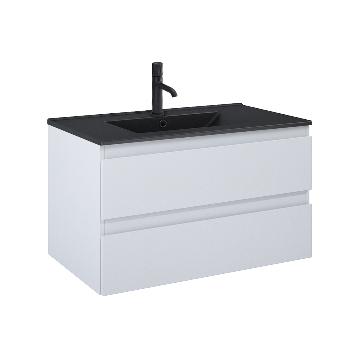 Oltens Vernal umywalka z szafką 80 cm czarny mat/szary mat 68037700 - Wysyłka w 24h