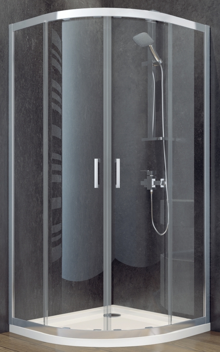 Besco Modern 185 kabina prysznicowa 90x90 cm półokrągła chrom/szkło przezroczyste MP-90-185-C
