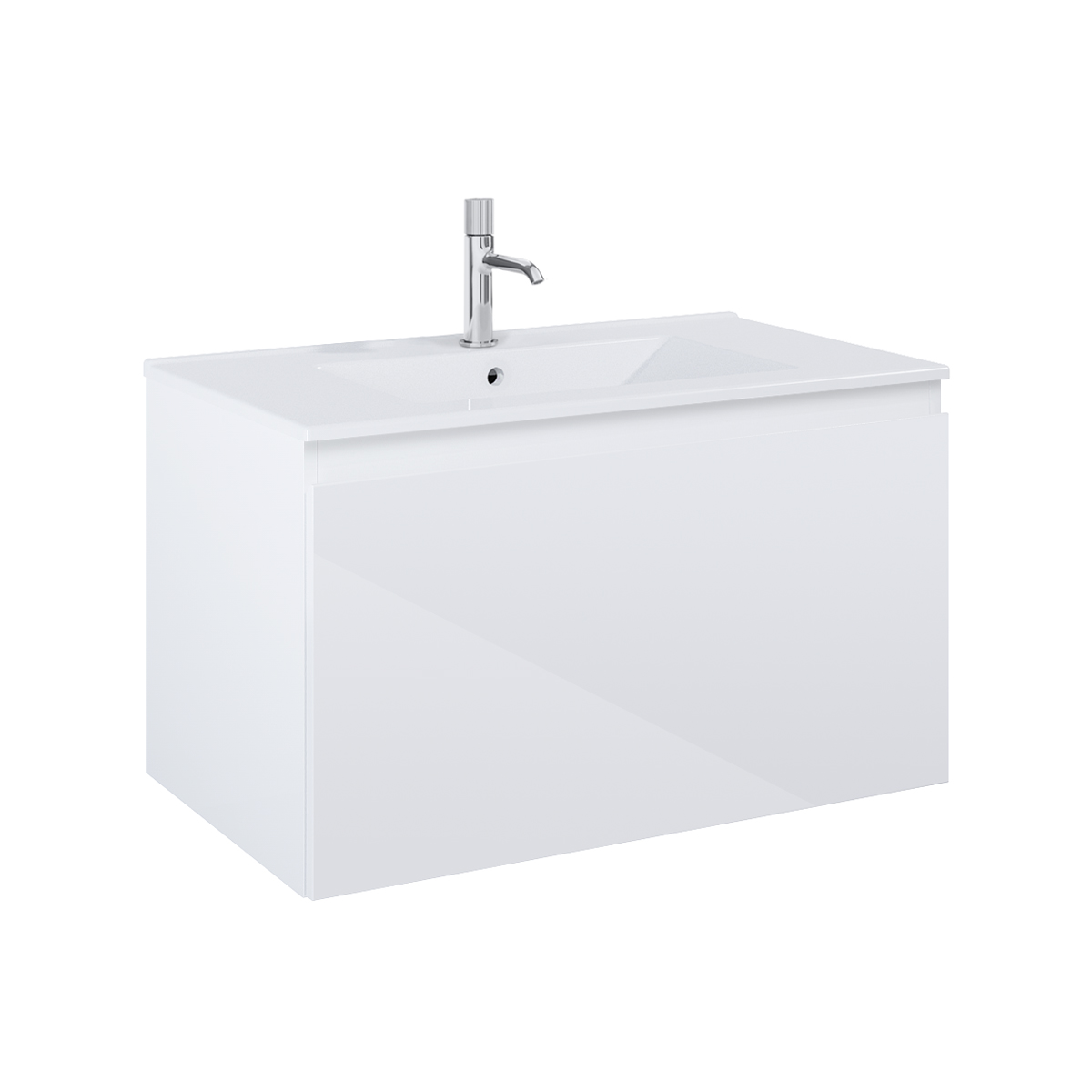 Oltens Vernal umywalka z szafką 80 cm biały połysk 68014000 - Wysyłka w 24h