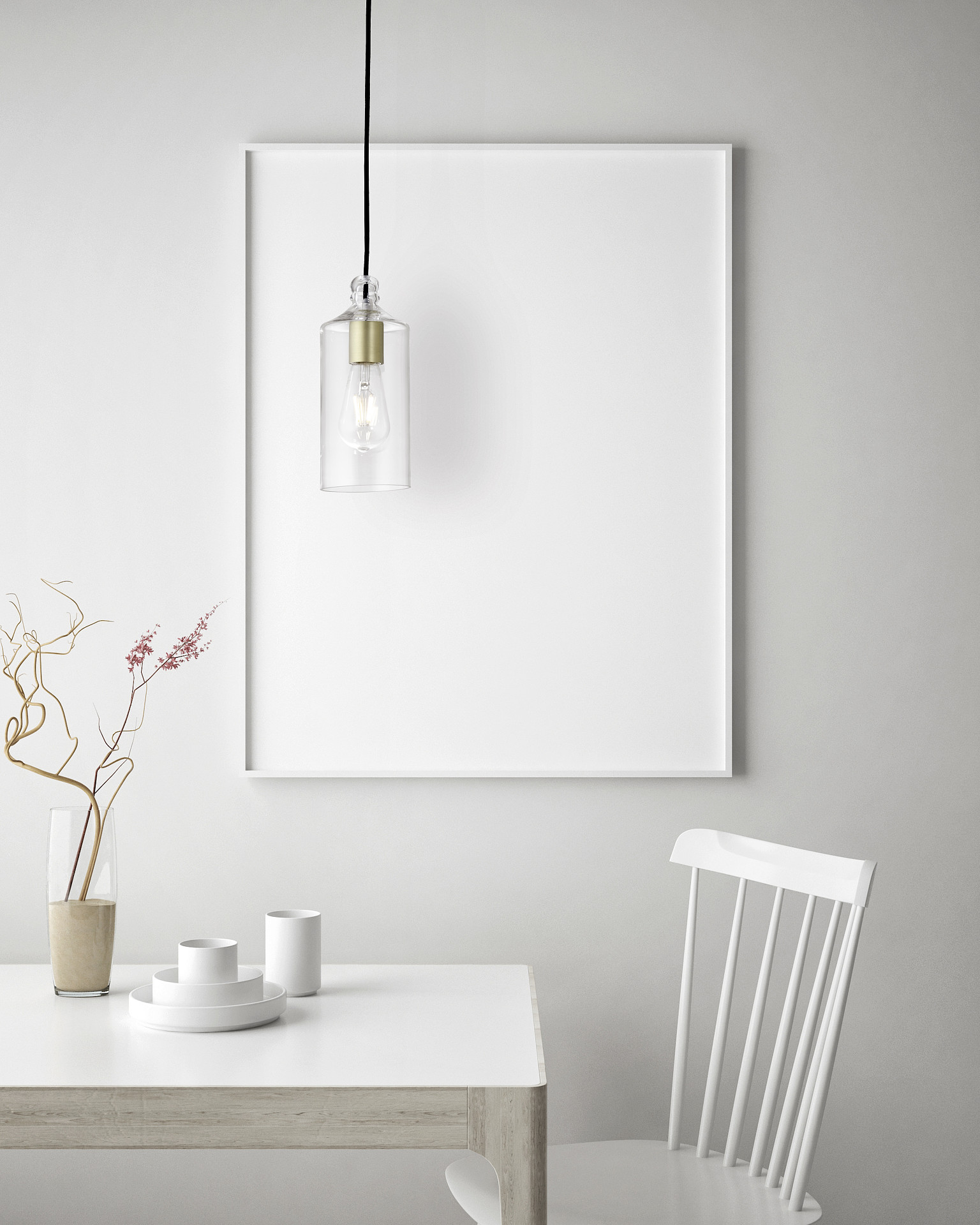 Miloox Ebe lampa wisząca 1x40W czarna/przezroczysta 1744.12