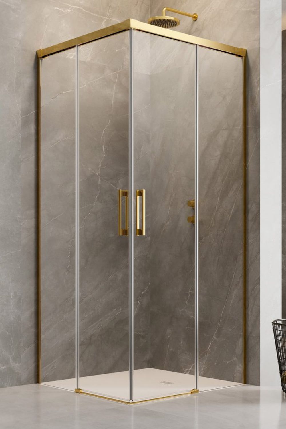Radaway Idea Gold KDD kabina prysznicowa część prawa 80x80 cm kwadratowa 387061-09-01R