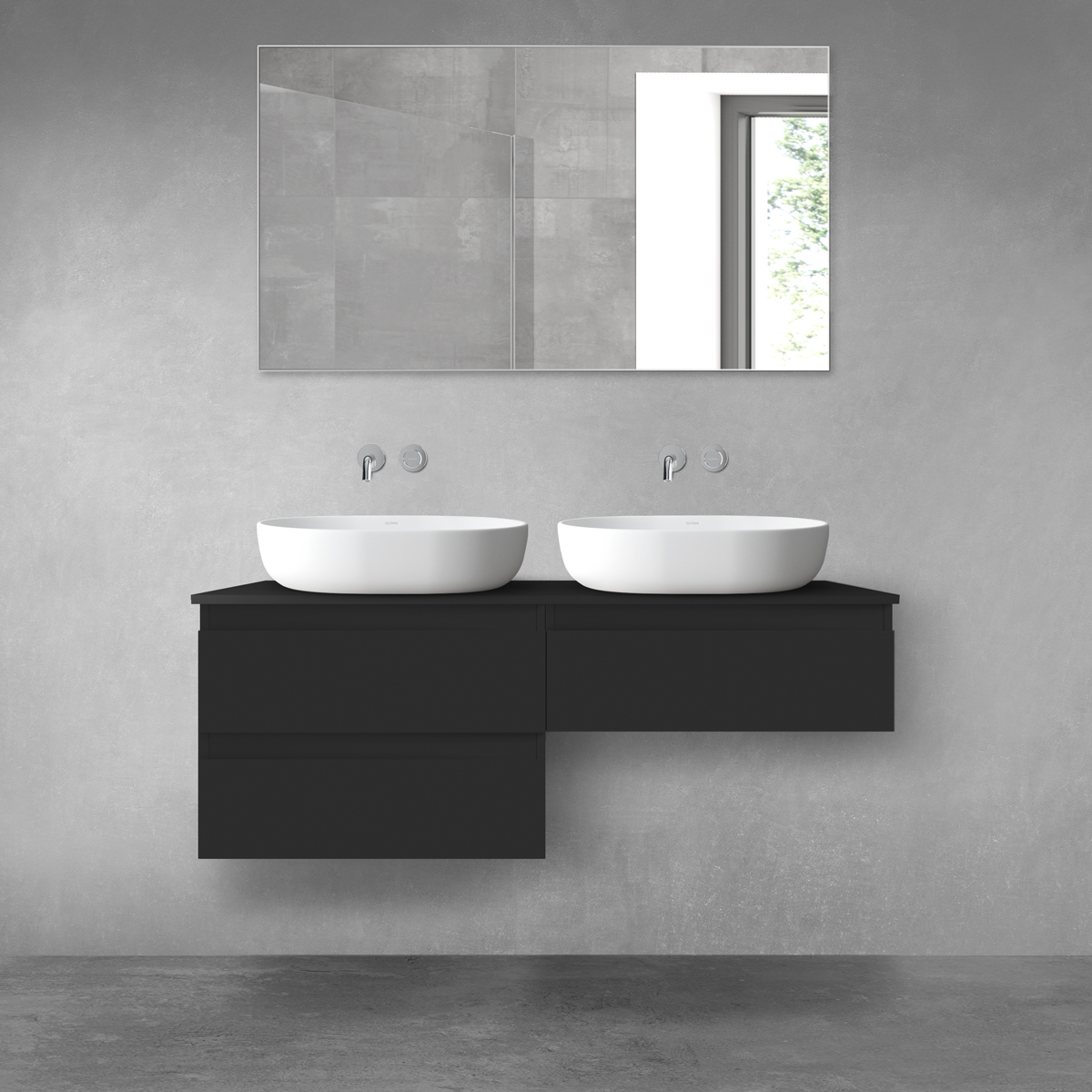 Oltens Vernal zestaw mebli łazienkowych 120 cm z blatem czarny mat 68234300 - Wysyłka w 24h