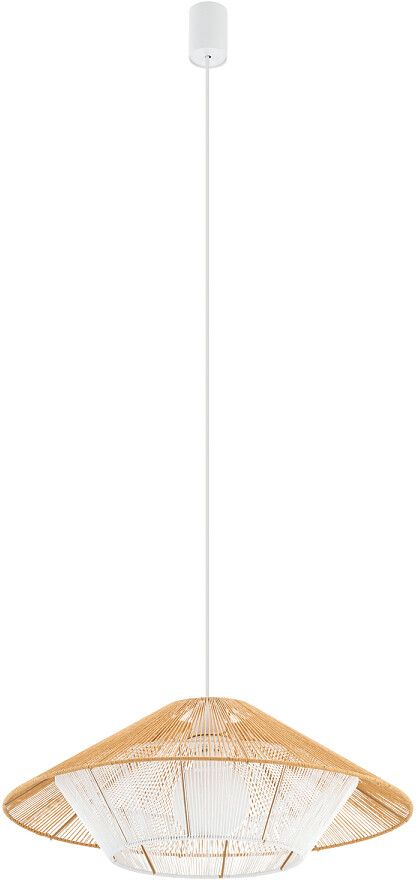 Nowodvorski Lighting Japandi lampa wisząca 1x25 W biała-drewno 11157