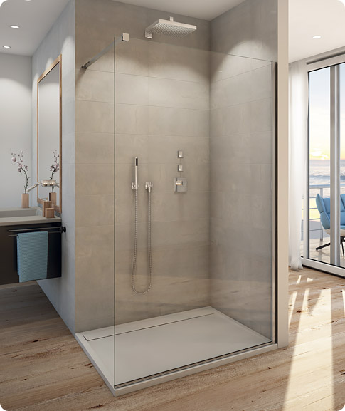 SanSwiss Easy Walk-in ścianka prysznicowa 80 cm srebrny/szkło przezroczyste STR4P0805007