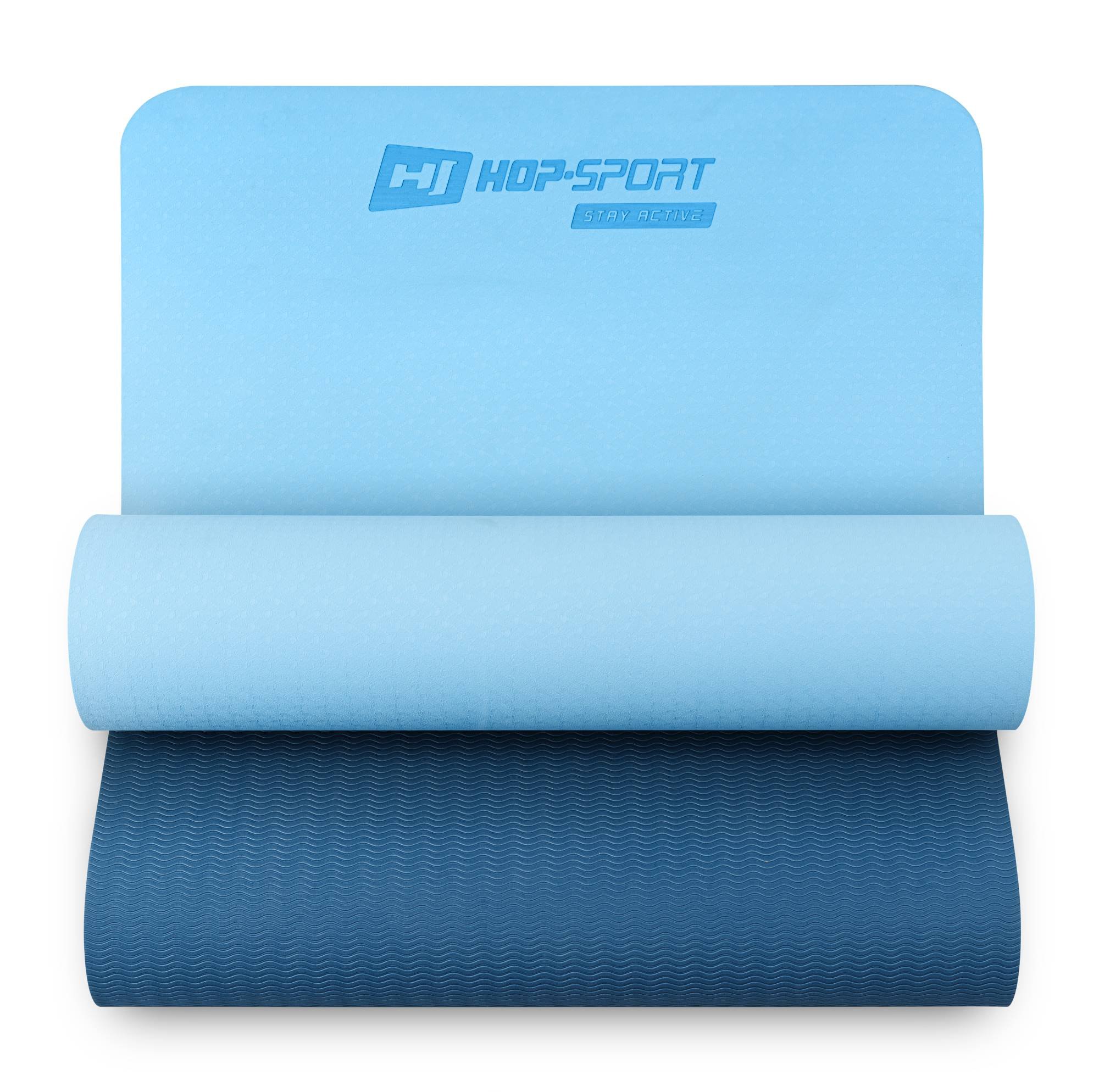 Mata fitness TPE 0,6cm niebiesko/jasnoniebieska