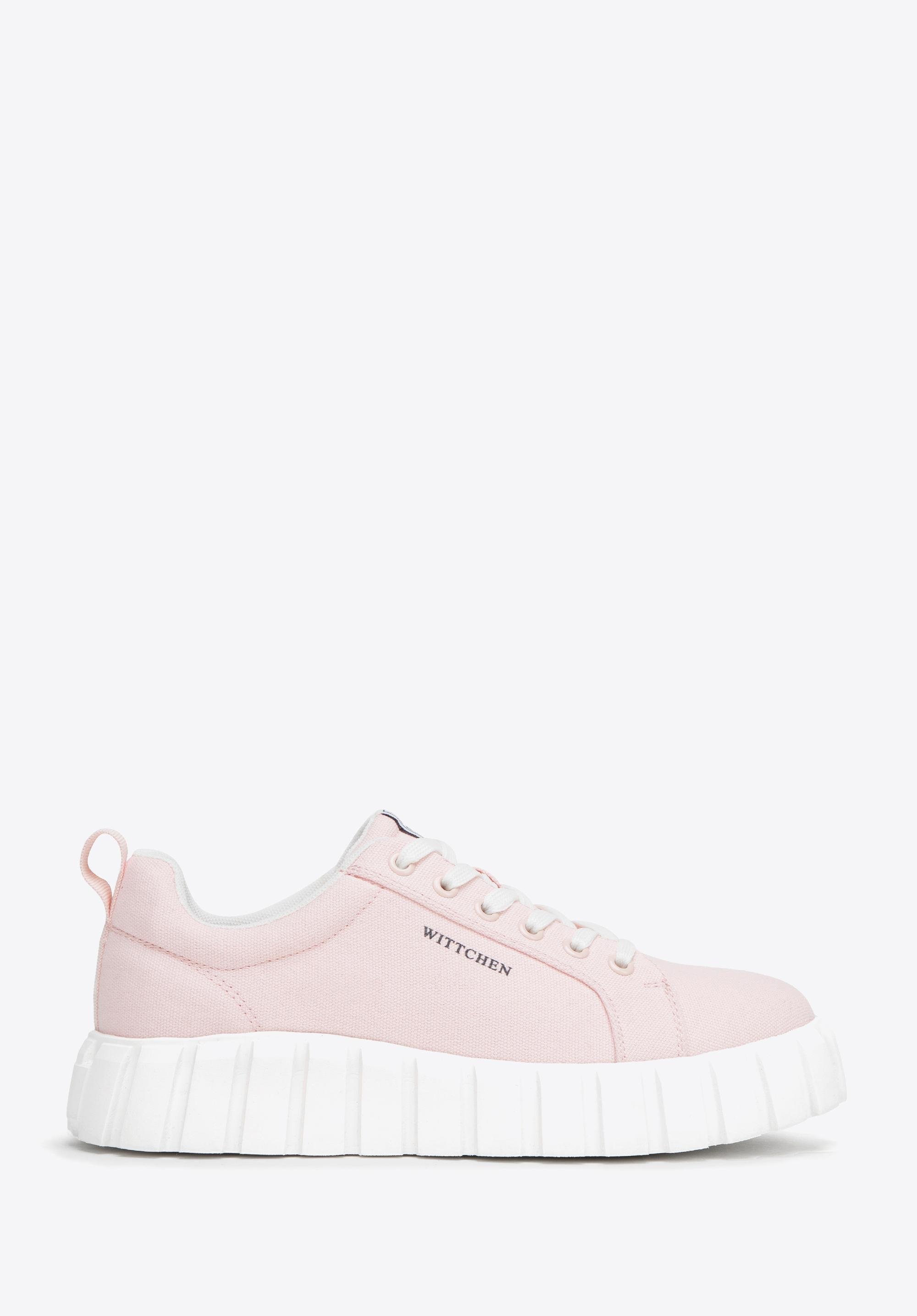 Damskie sneakersy na platformie różowe