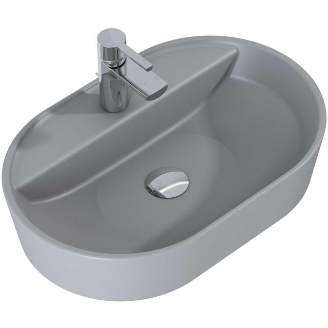 ELITA Umywalka nablatowa BABETTE 62x41 blat, ceram light grey matt 14