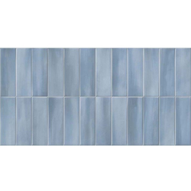Gres szkliwiony hiszpański Gayafores DECO ALLURE BLUE błyszczący 32x6