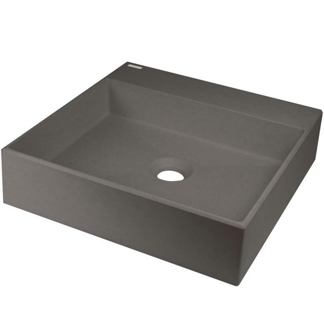 DEANTE Umywalka nablatowa CORREO 40x40 granitowa antracyt metalik CQR