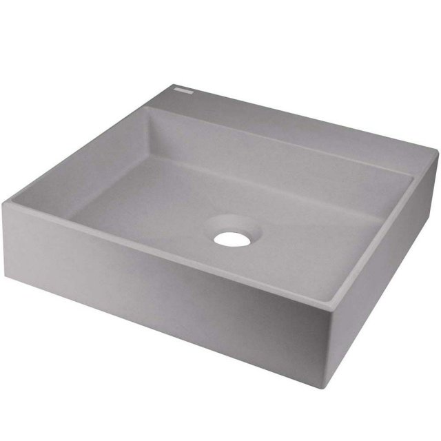DEANTE Umywalka nablatowa CORREO 40x40 granitowa szary metalik CQR_SU