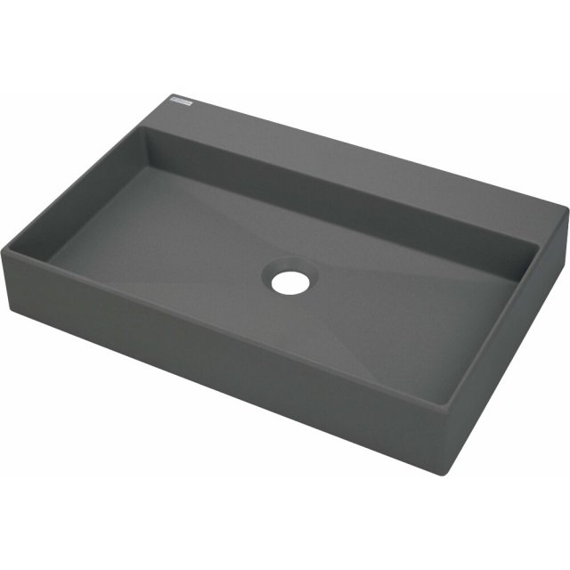 DEANTE Umywalka nablatowa CORREO granitowa 60x40 antracyt metalik CQR