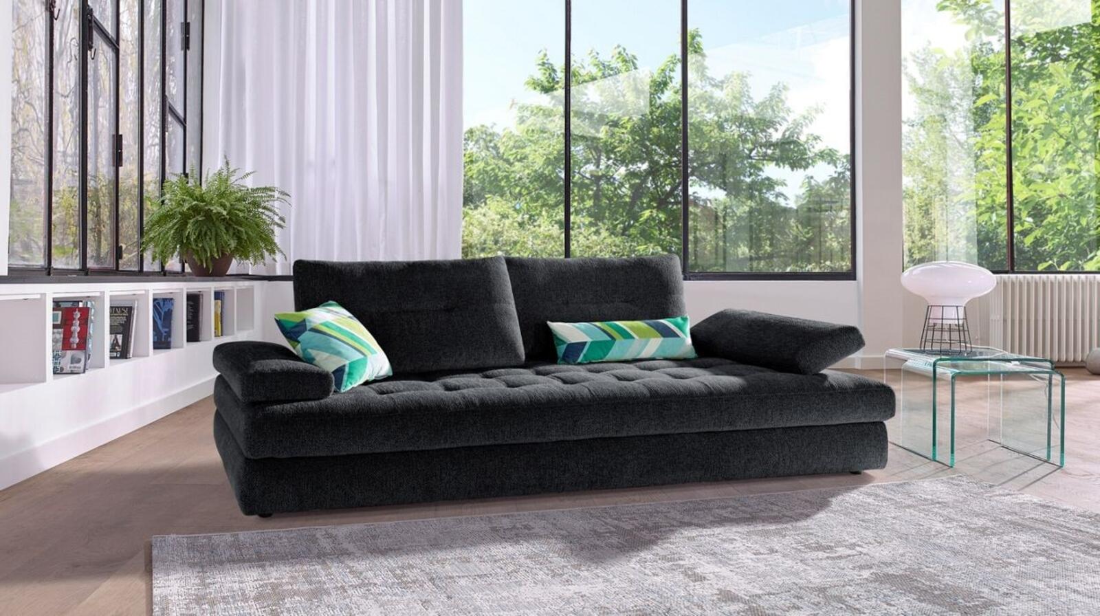 Sofa tapicerowana czarna Palazzo mała
