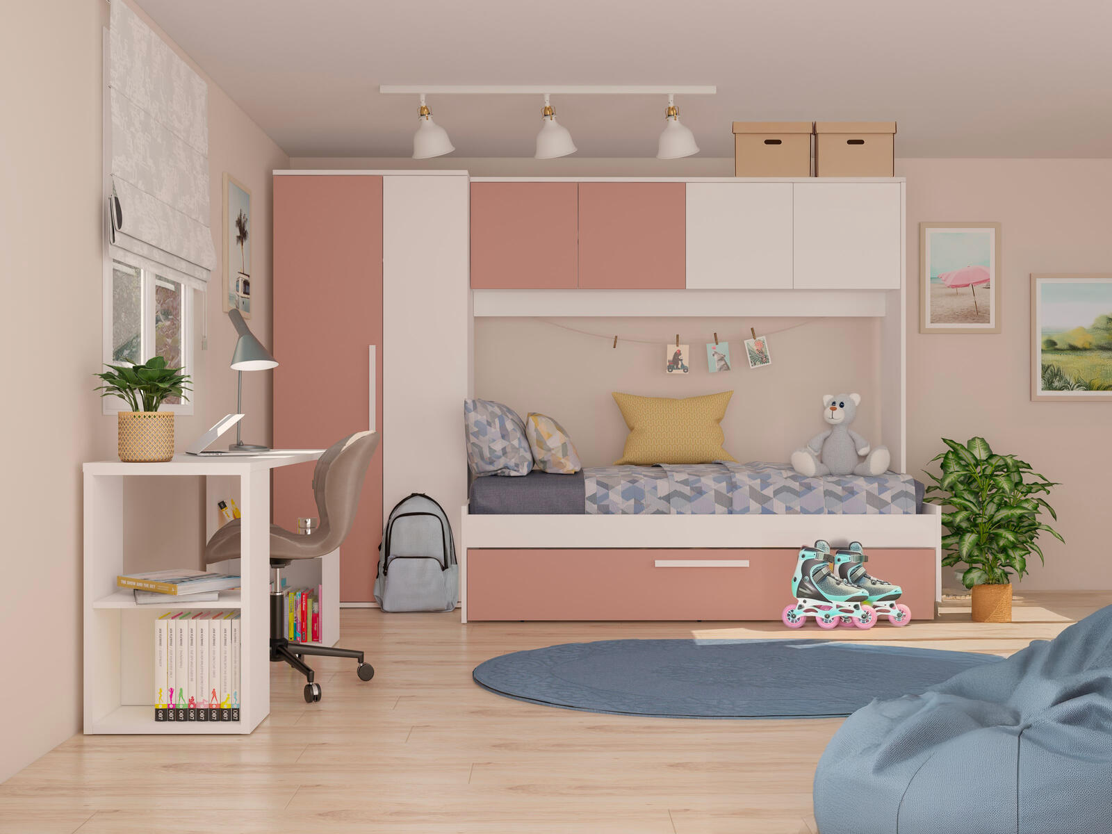 Pokój dziecięcy dla dwójki dzieci w zestawie - Artic pink