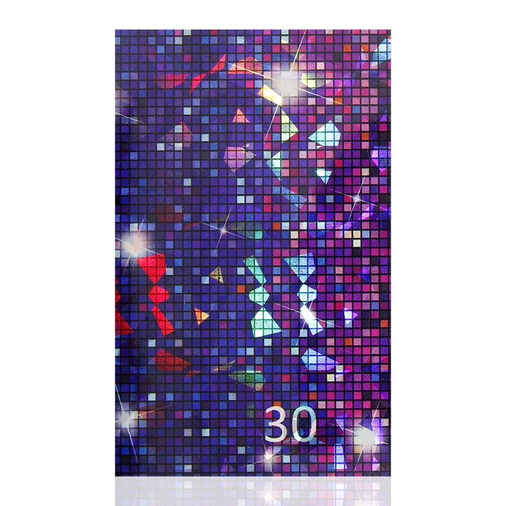 Naklejka do paznokci Laser effect samoprzylepna arkusz 8 cm x 5 cm Nr 9