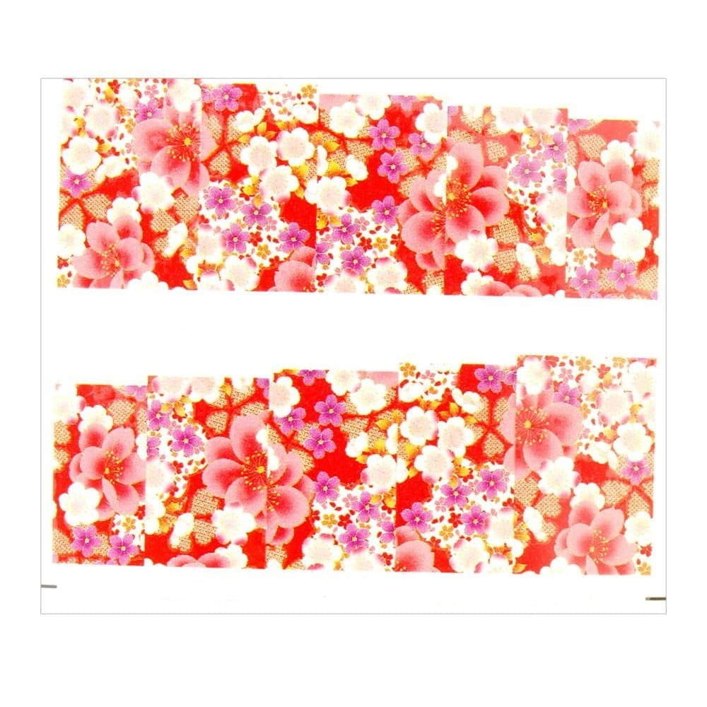 Naklejki wodne do paznokci arkusz 6,5 x 5,5 cm na 10 palców yb Nr 592