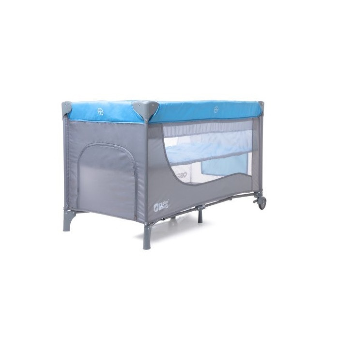 PlusBaby Łóżeczko podróżne 003 dwupoziomowe-Blue/Grey