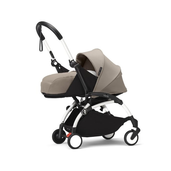 Stokke Yoyo 3 - wózek spacerowy z zestawem dla noworodków-Taupe/ Biała rama