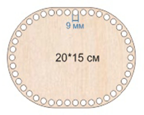Baza dno koszyka owal 20x15cm, 9mm