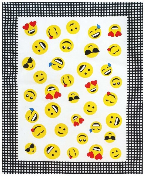 Ścierka kuchenna Grecja 50x65cm 100% bawełna wz. Emotki czarne