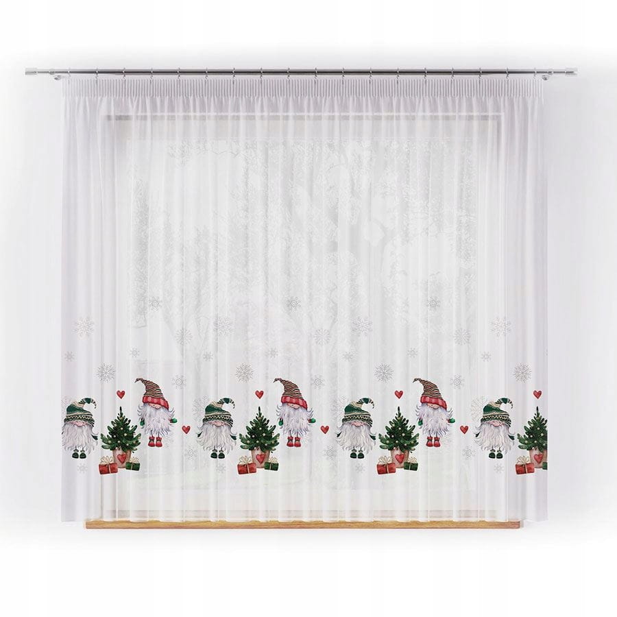 Firanka gotowa Mikołaj 300x150cm firana świąteczna