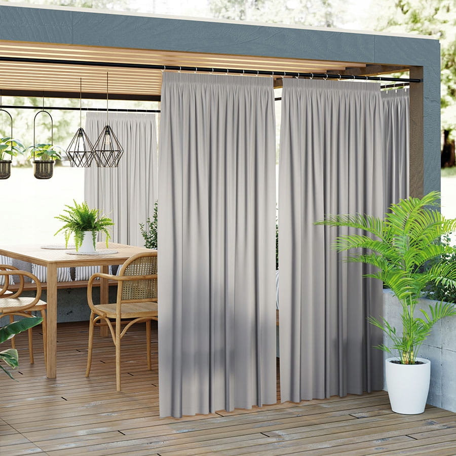Zasłona gotowa Gardenia na taśmie wys. 240x140cm Szara ZASŁONY NA ALTANĘ