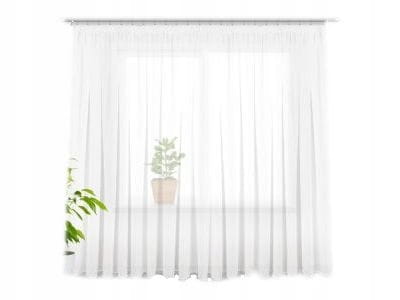 Firanka na okno z balkonem 235x290 cm - dodatek w kolorze białym