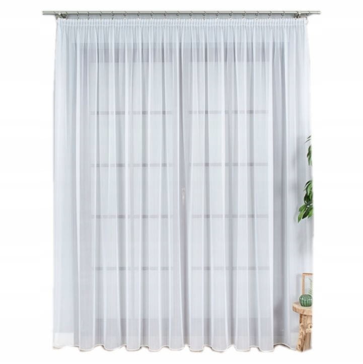 Firana gotowa z woalu wys 240x600 cm z ołowianką
