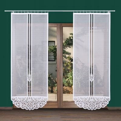 Panel żakardowy ZURIEL - Biały AŻUR 250x90cm, dekoracyjny element salonu