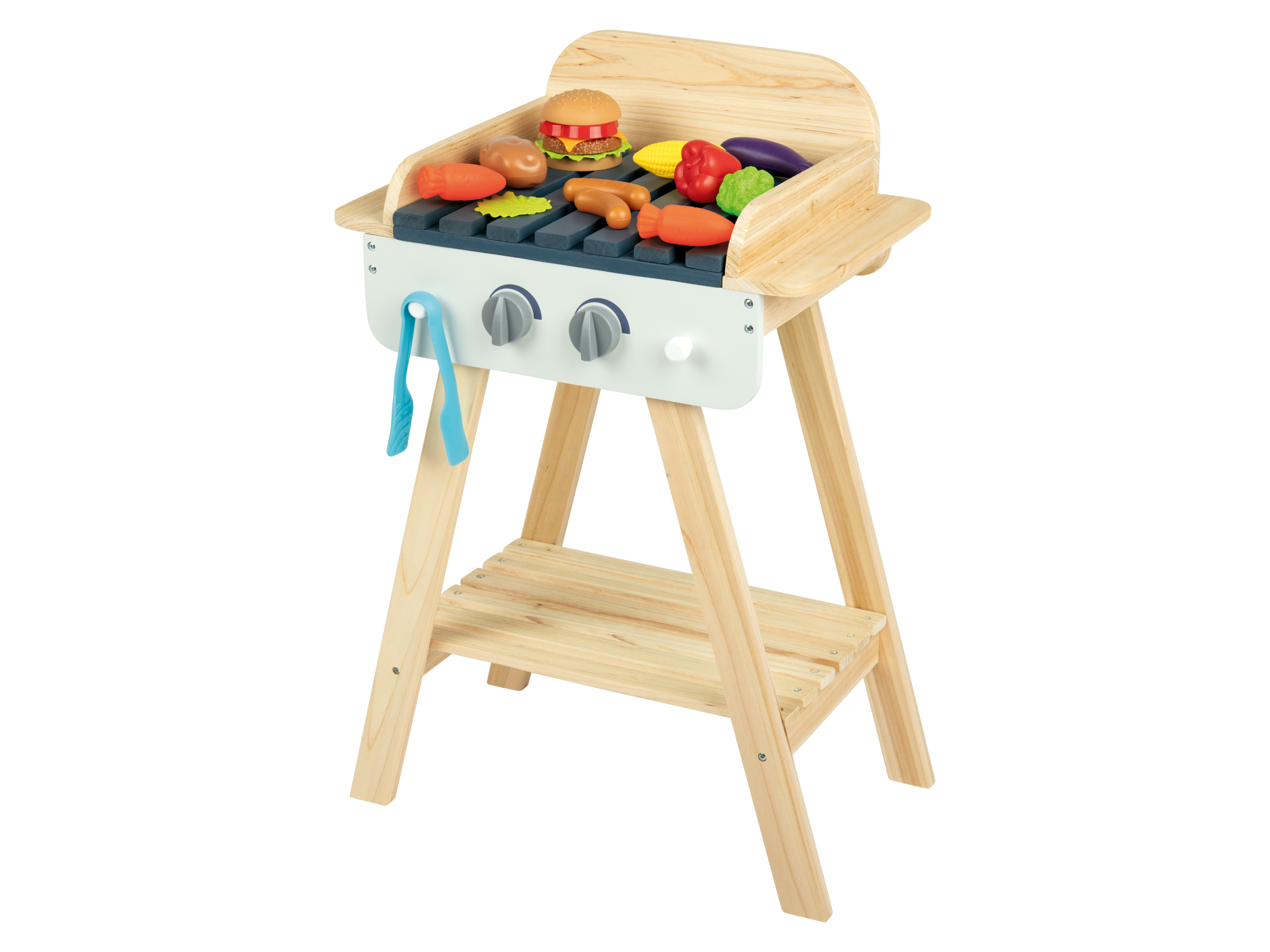 Playtive Drewniany grill ogrodowy do zabawy, 14 elementów