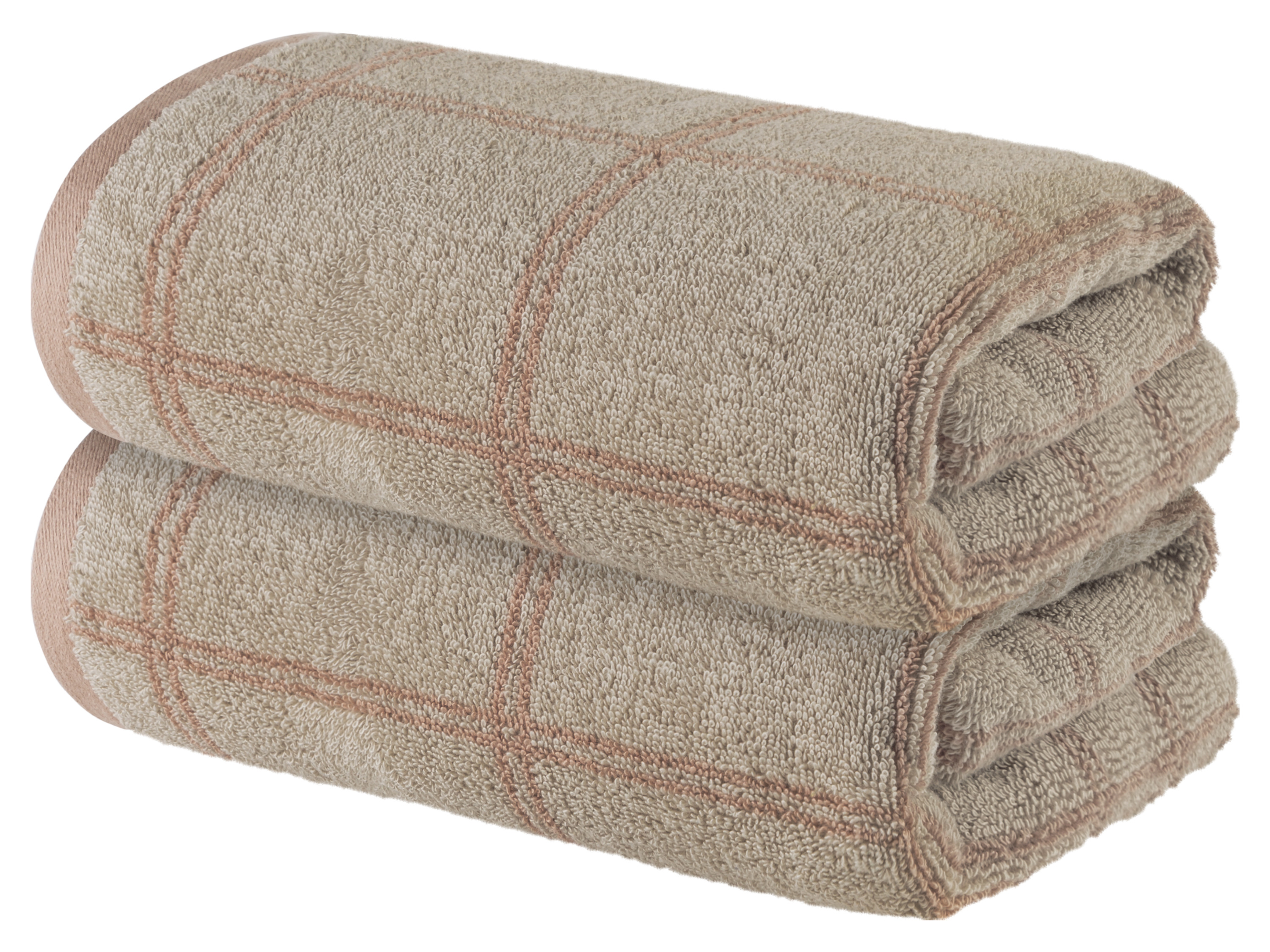 Livarno home Komplet 2 ręczników frotte, 50 x 100 cm Beżowy