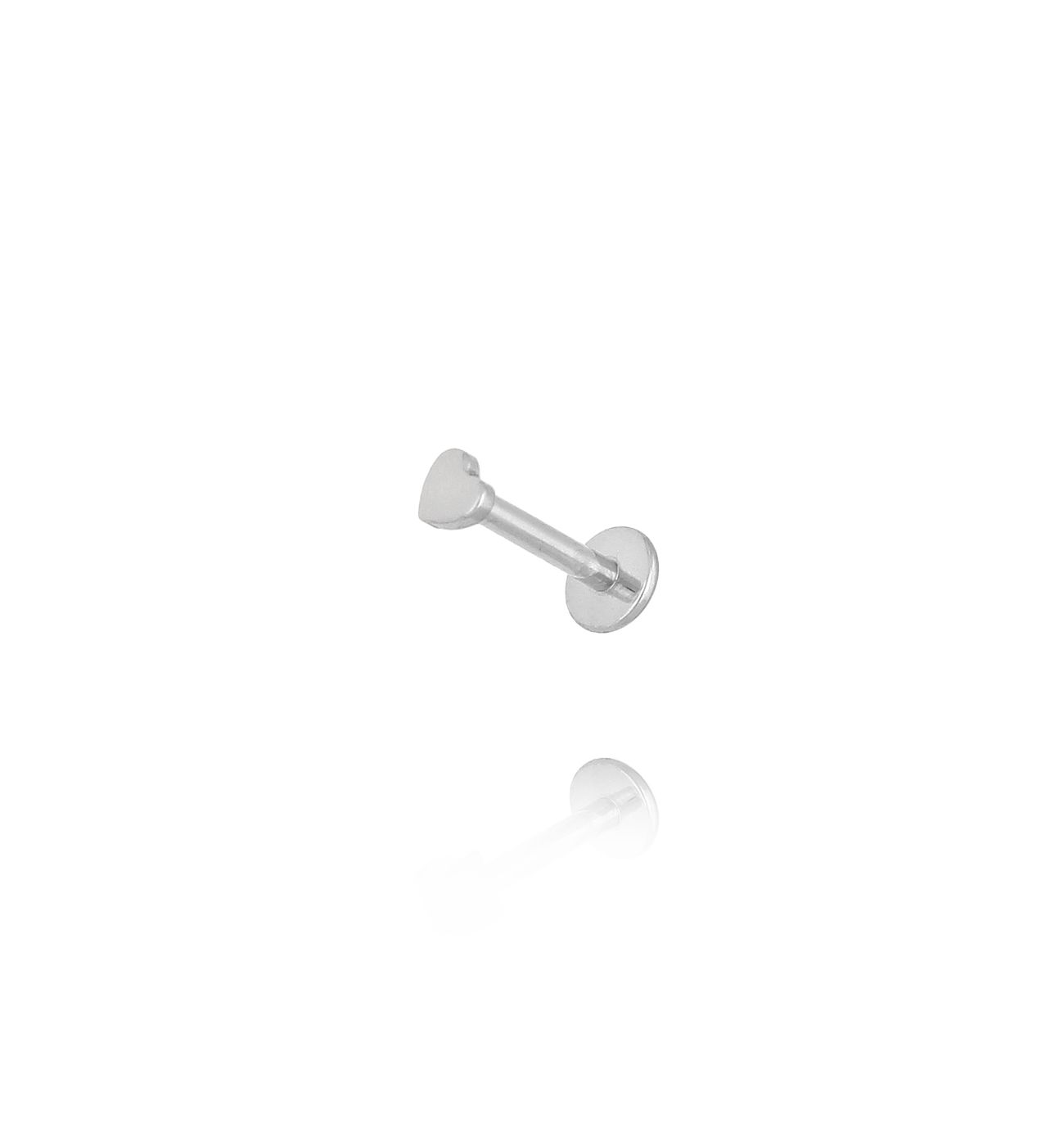 Kolczyk labret srebrny z sercem z tytanu - By Dziubeka