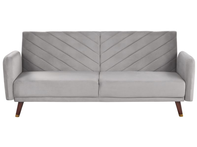 Sofa rozkładana Senja Jasnoszary Welur 1 szt.